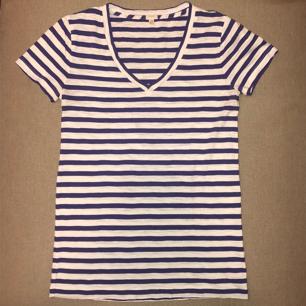 J.Crew - Purple/White Stripped T-Shirt